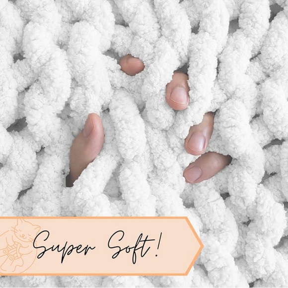 New Chunky Knit Throw Blanket White - Picture 3 of 4